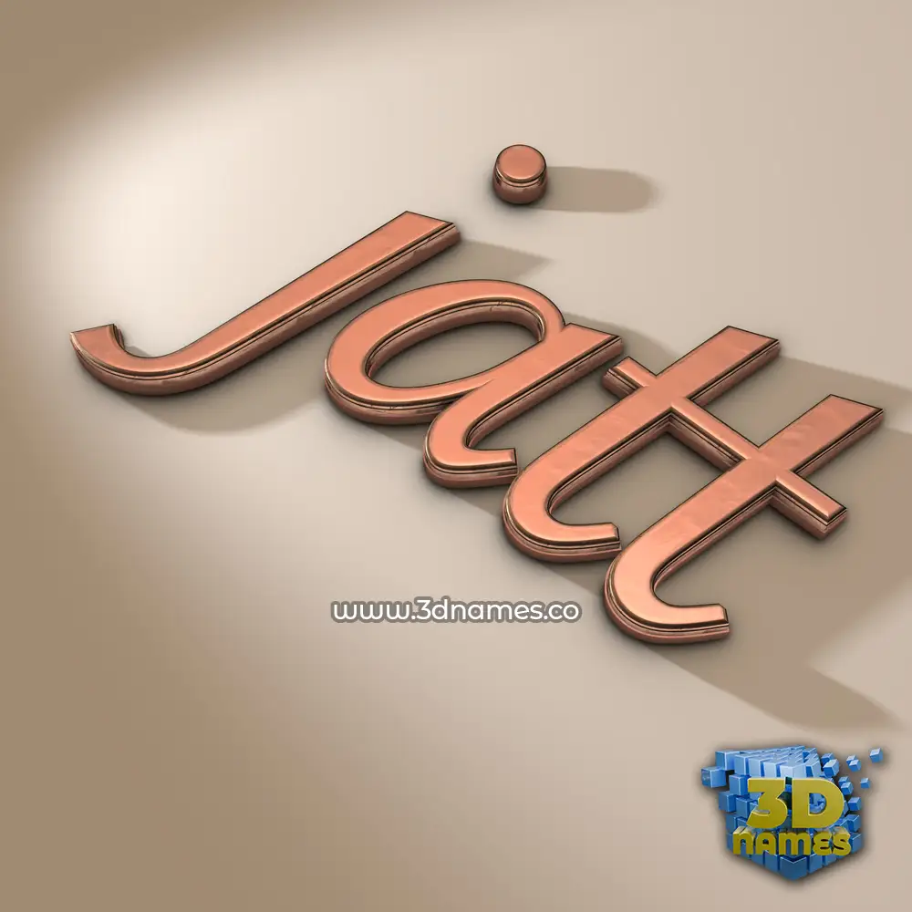 jatt in Rose Gold style - 3D name wallpaper