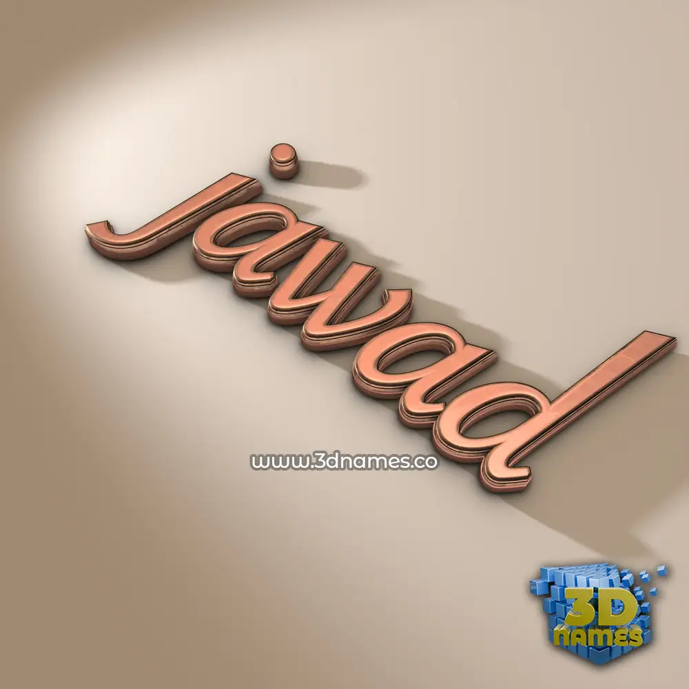 jawad in Rose Gold style - 3D name wallpaper
