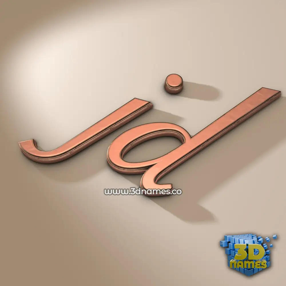 jd in Rose Gold style - 3D name wallpaper