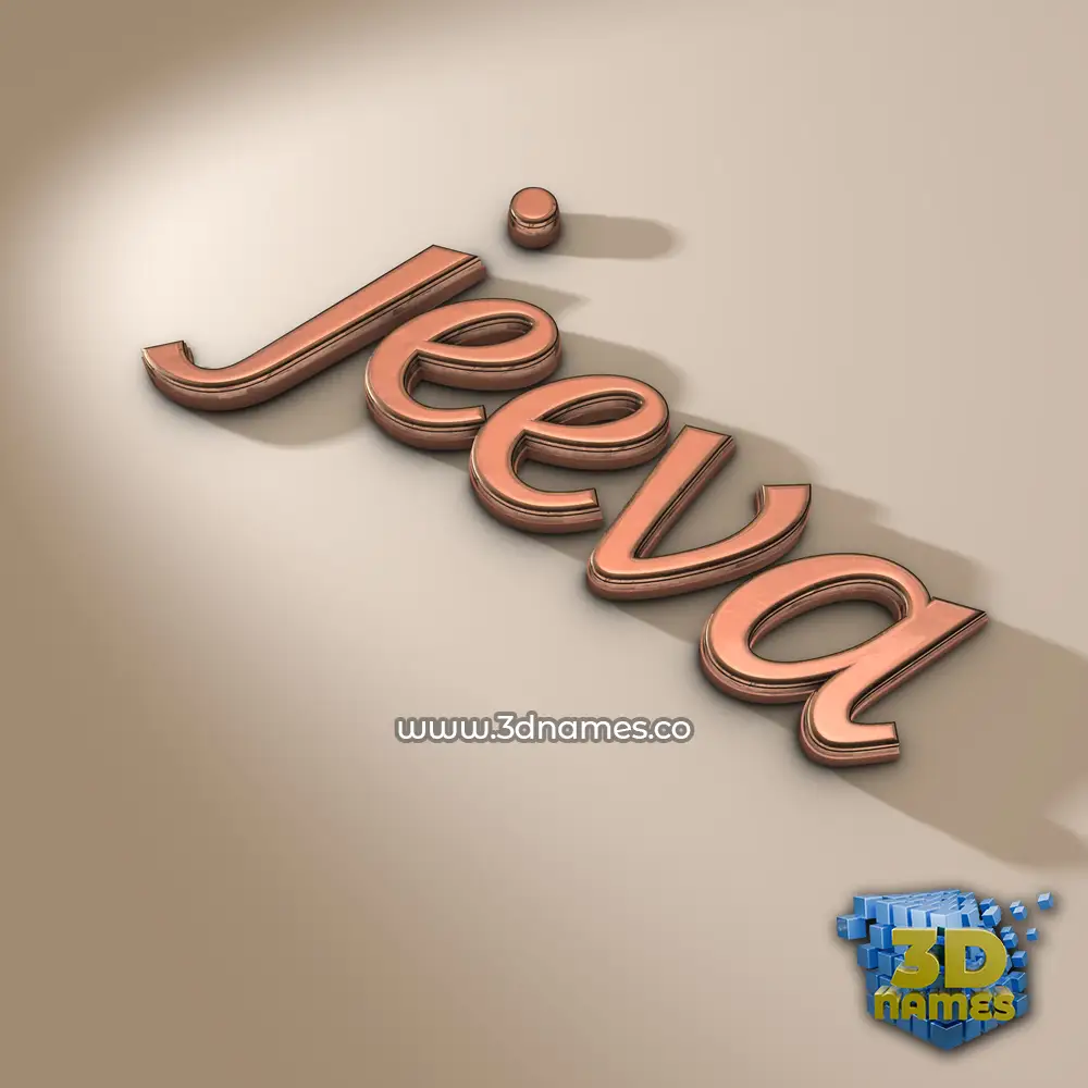 jeeva in Rose Gold style - 3D name wallpaper
