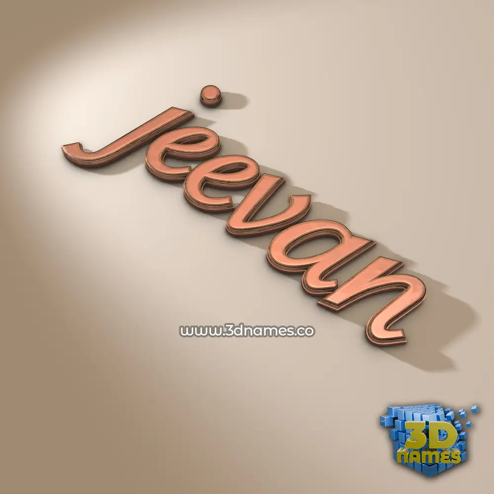 jeevan in Rose Gold style - 3D name wallpaper