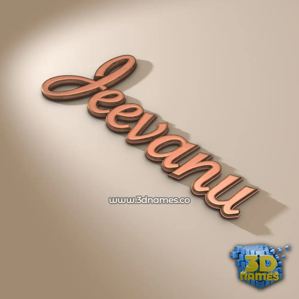 jeevanu in Rose Gold style - 3D name wallpaper
