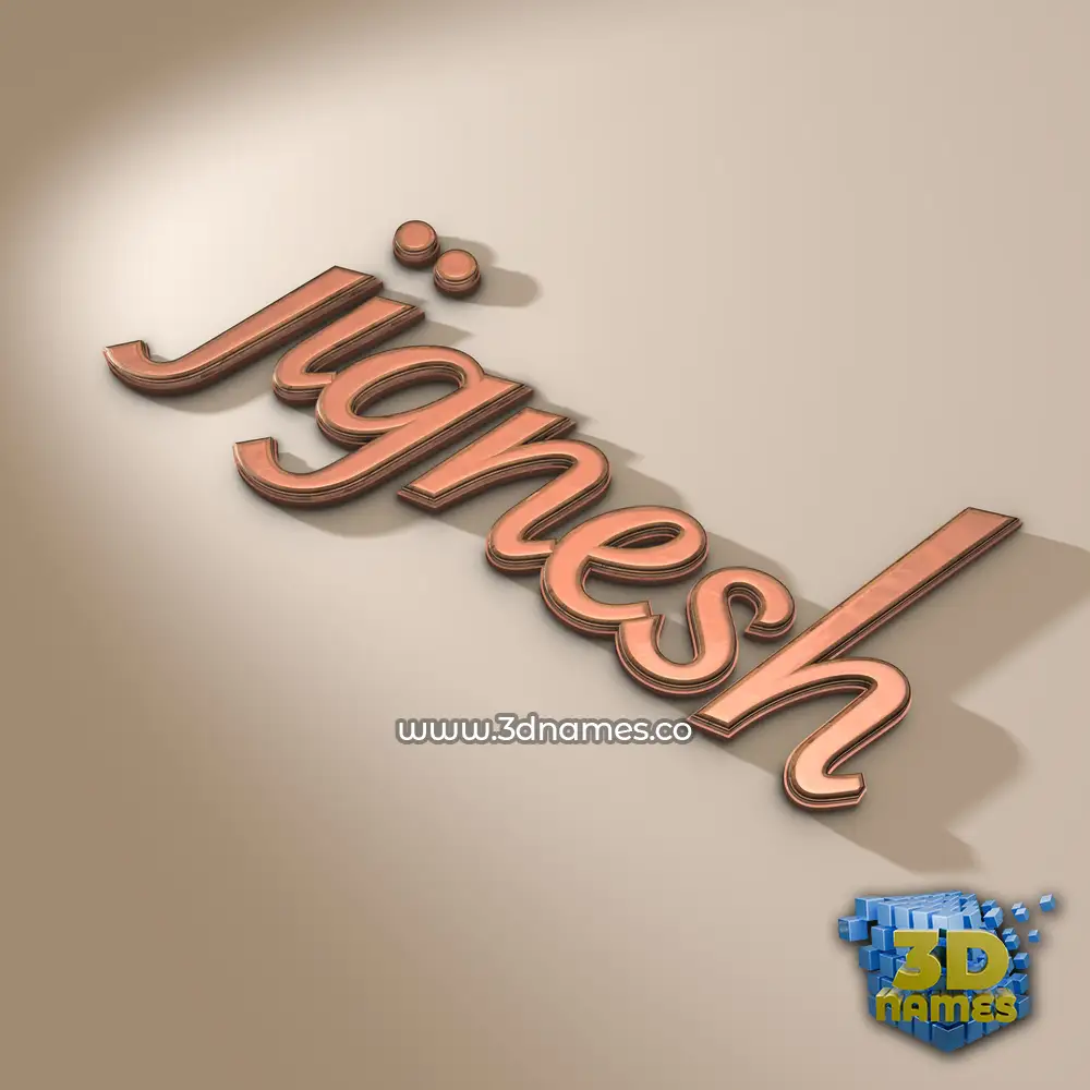 jignesh in Rose Gold style - 3D name wallpaper
