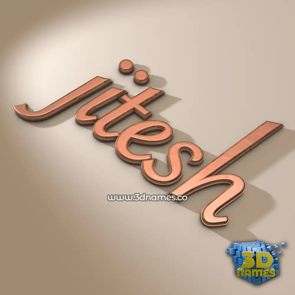 jitesh in Rose Gold style - 3D name wallpaper
