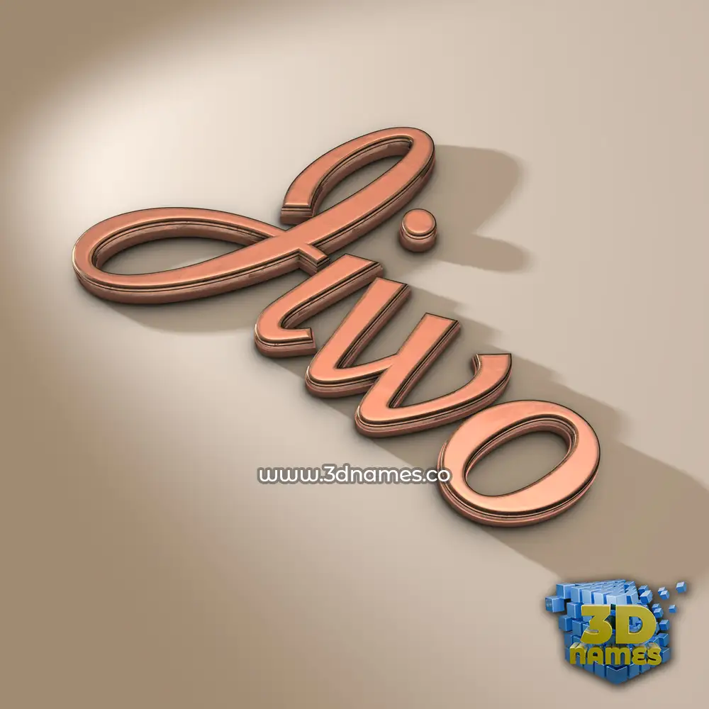 jiwo in Rose Gold style - 3D name wallpaper