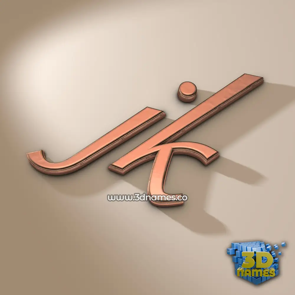jk in Rose Gold style - 3D name wallpaper