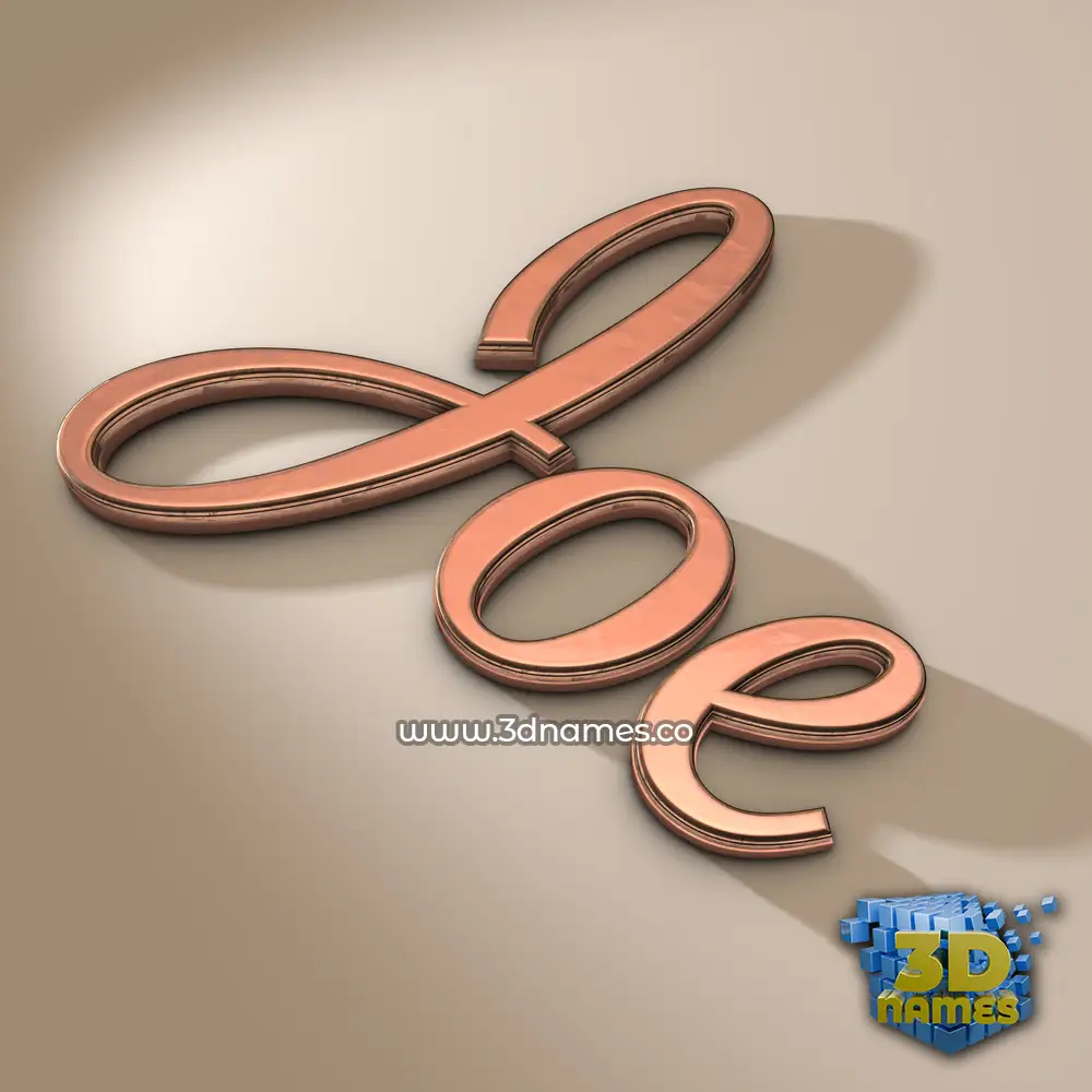 joe in Rose Gold style - 3D name wallpaper