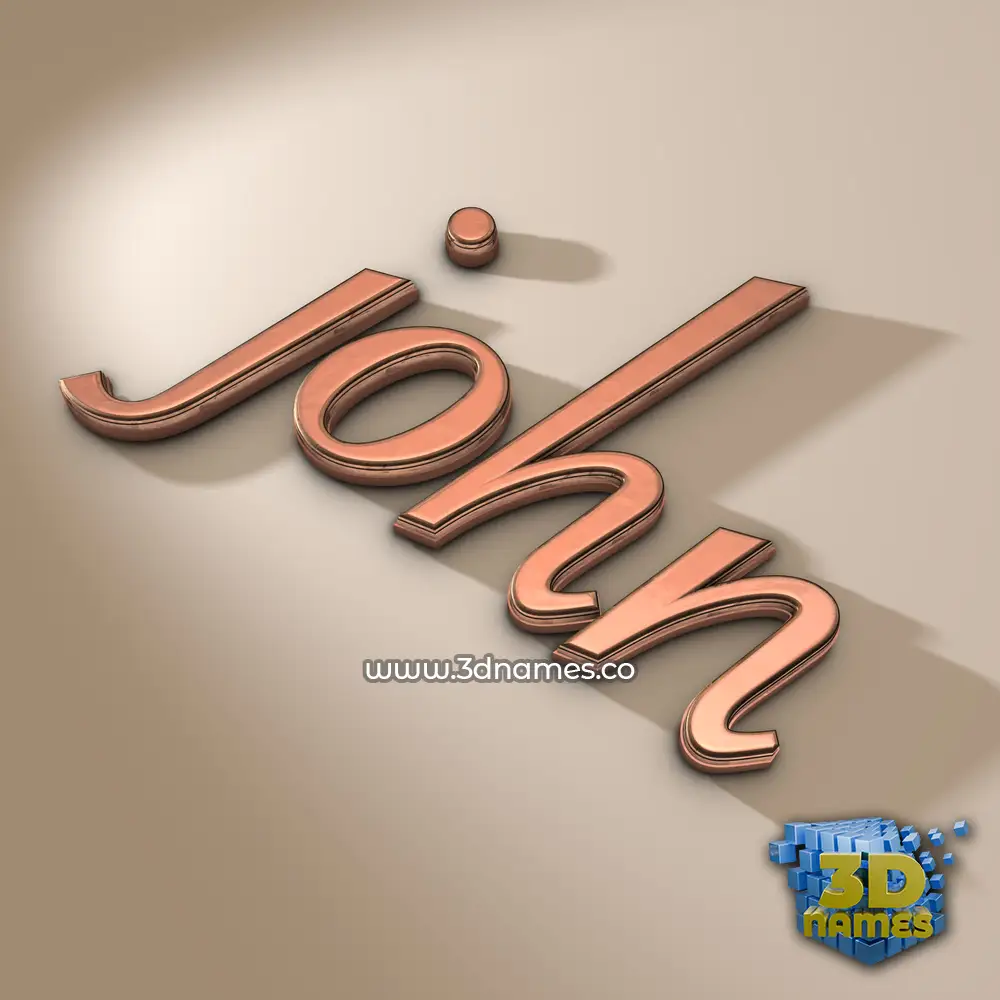 john in Rose Gold style - 3D name wallpaper