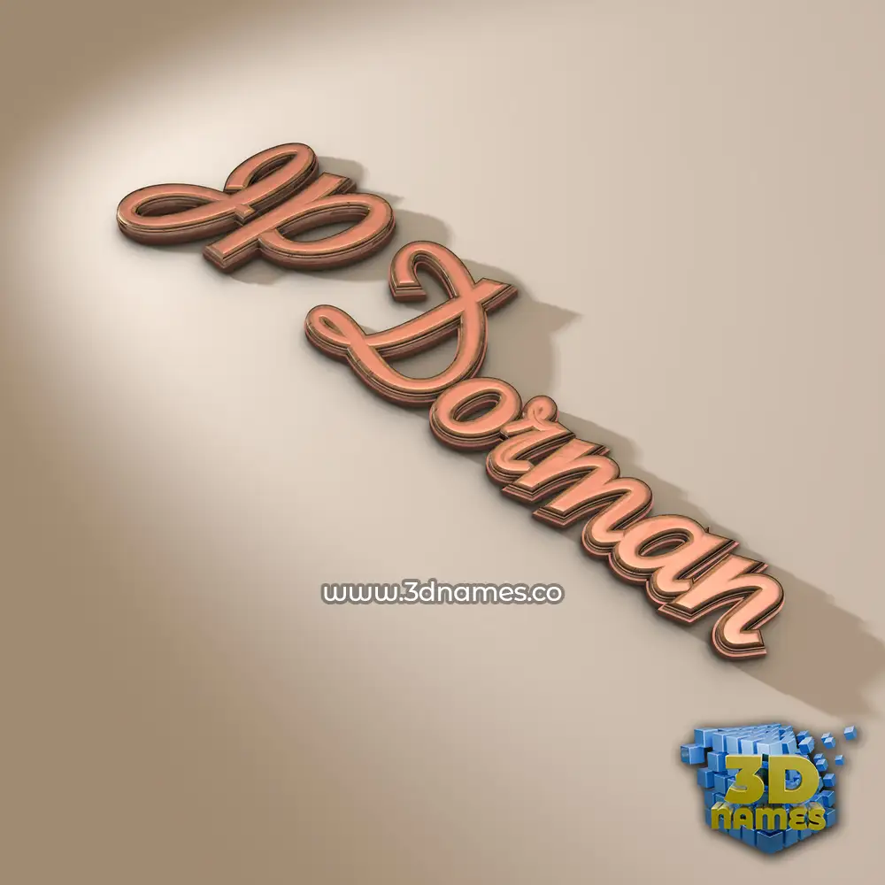 jp dorman in Rose Gold style - 3D name wallpaper