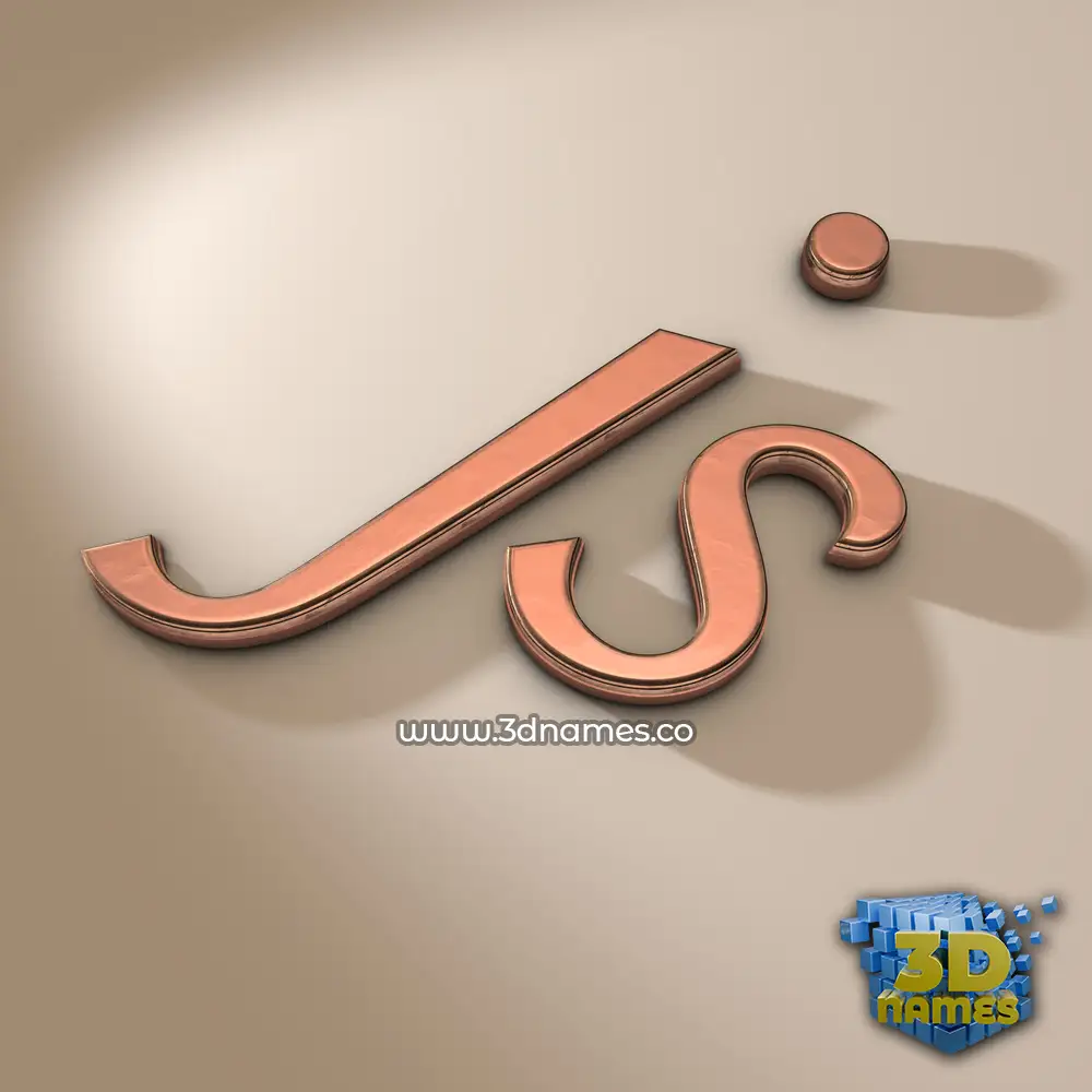 js in Rose Gold style - 3D name wallpaper