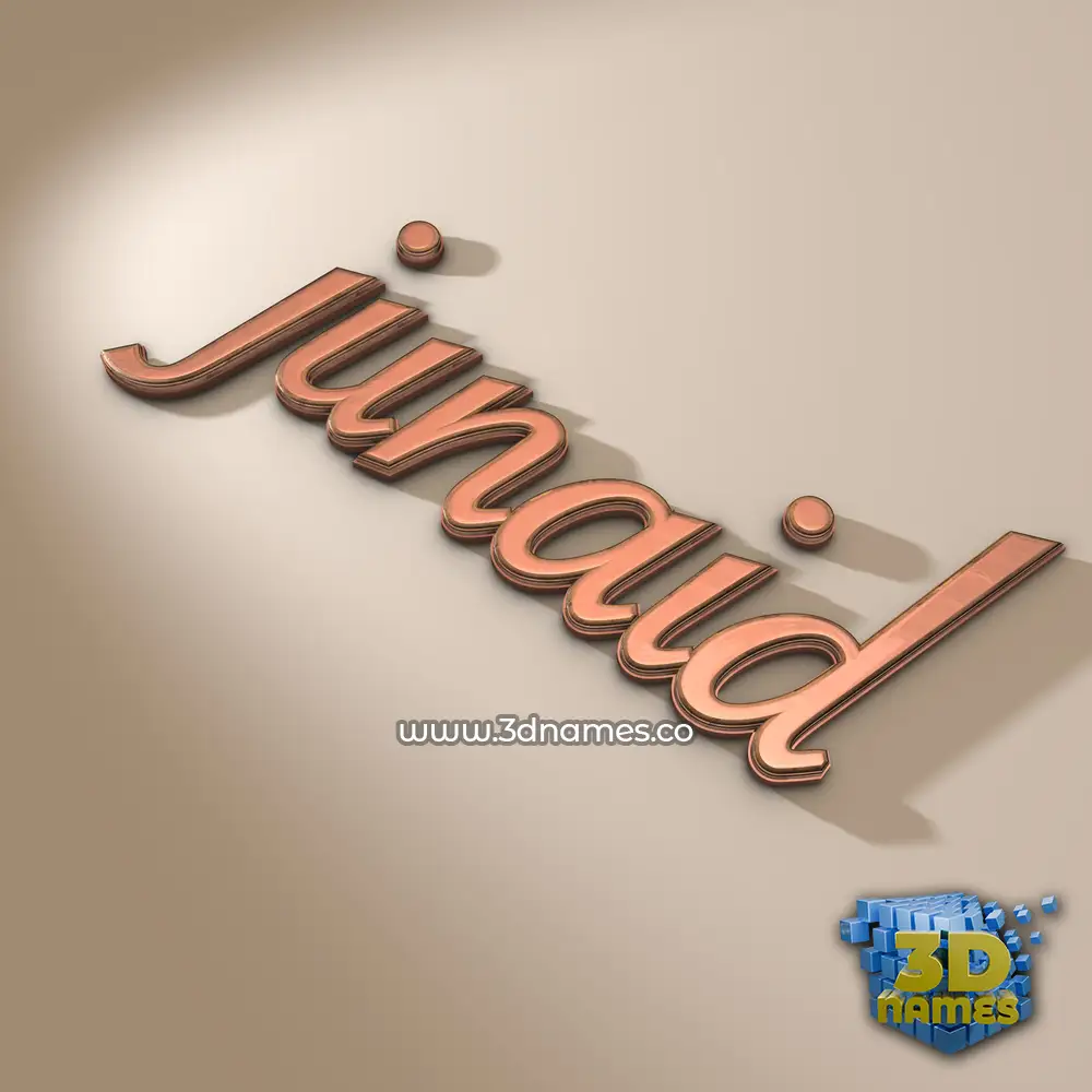 junaid in Rose Gold style - 3D name wallpaper