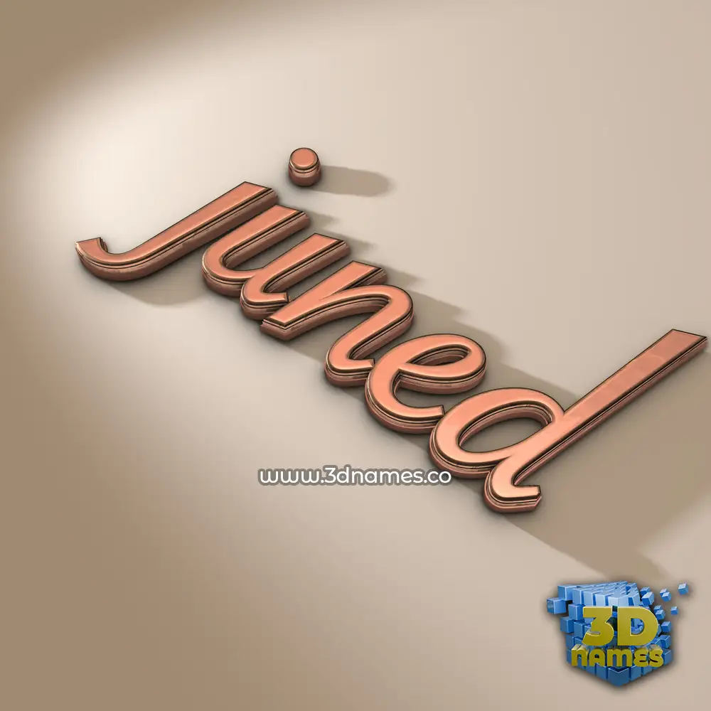 juned in Rose Gold style - 3D name wallpaper