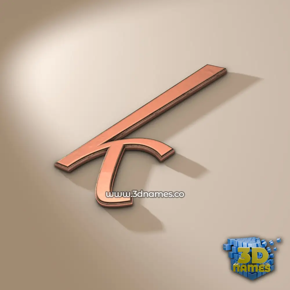 k in Rose Gold style - 3D name wallpaper