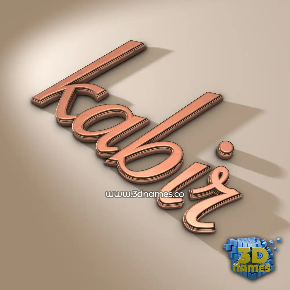 kabir in Rose Gold style - 3D name wallpaper