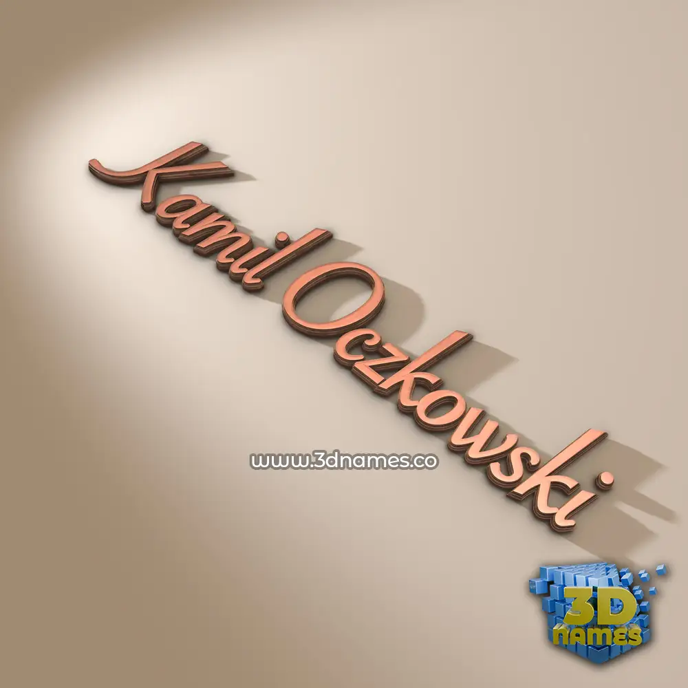 kamil oczkowski in Rose Gold style - 3D name wallpaper