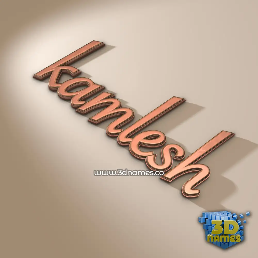 kamlesh in Rose Gold style - 3D name wallpaper