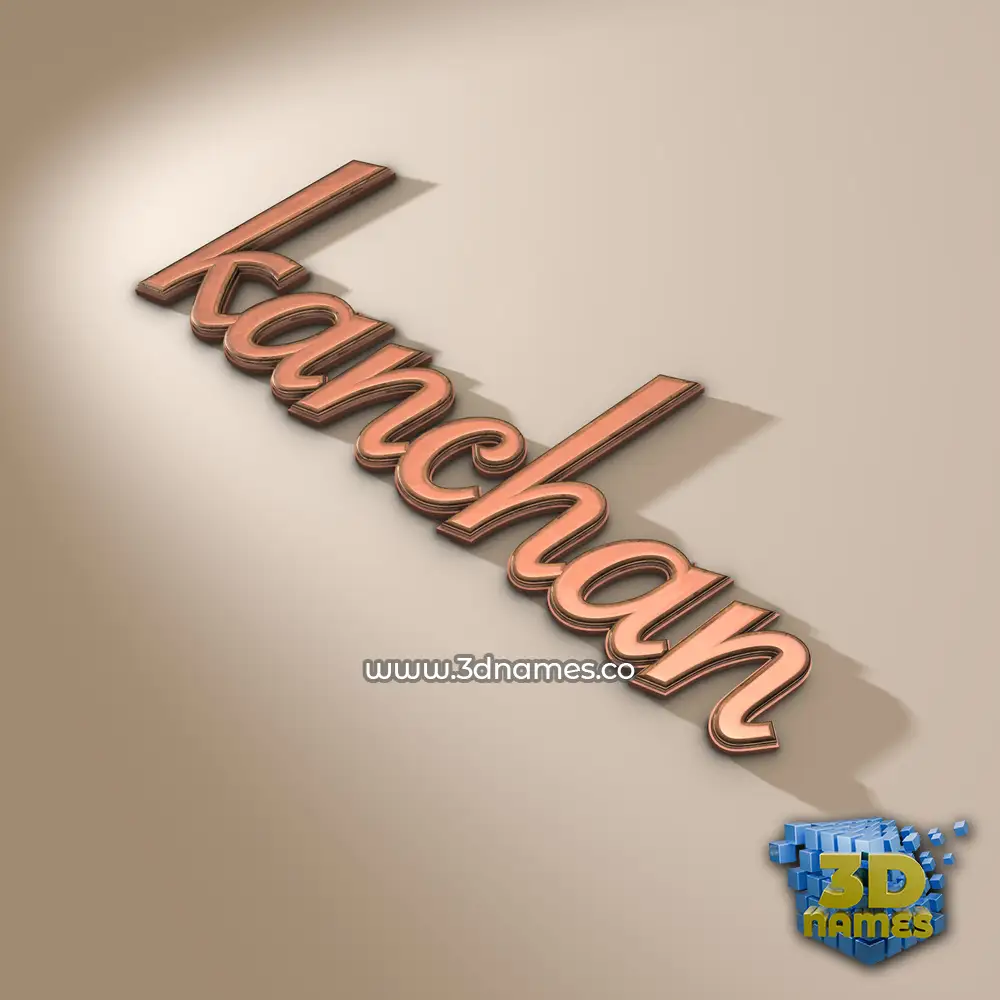 kanchan in Rose Gold style - 3D name wallpaper