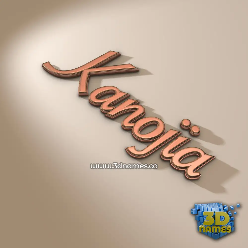 kanojia in Rose Gold style - 3D name wallpaper