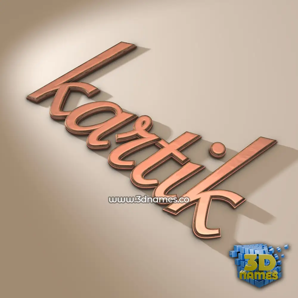 kartik in Rose Gold style - 3D name wallpaper
