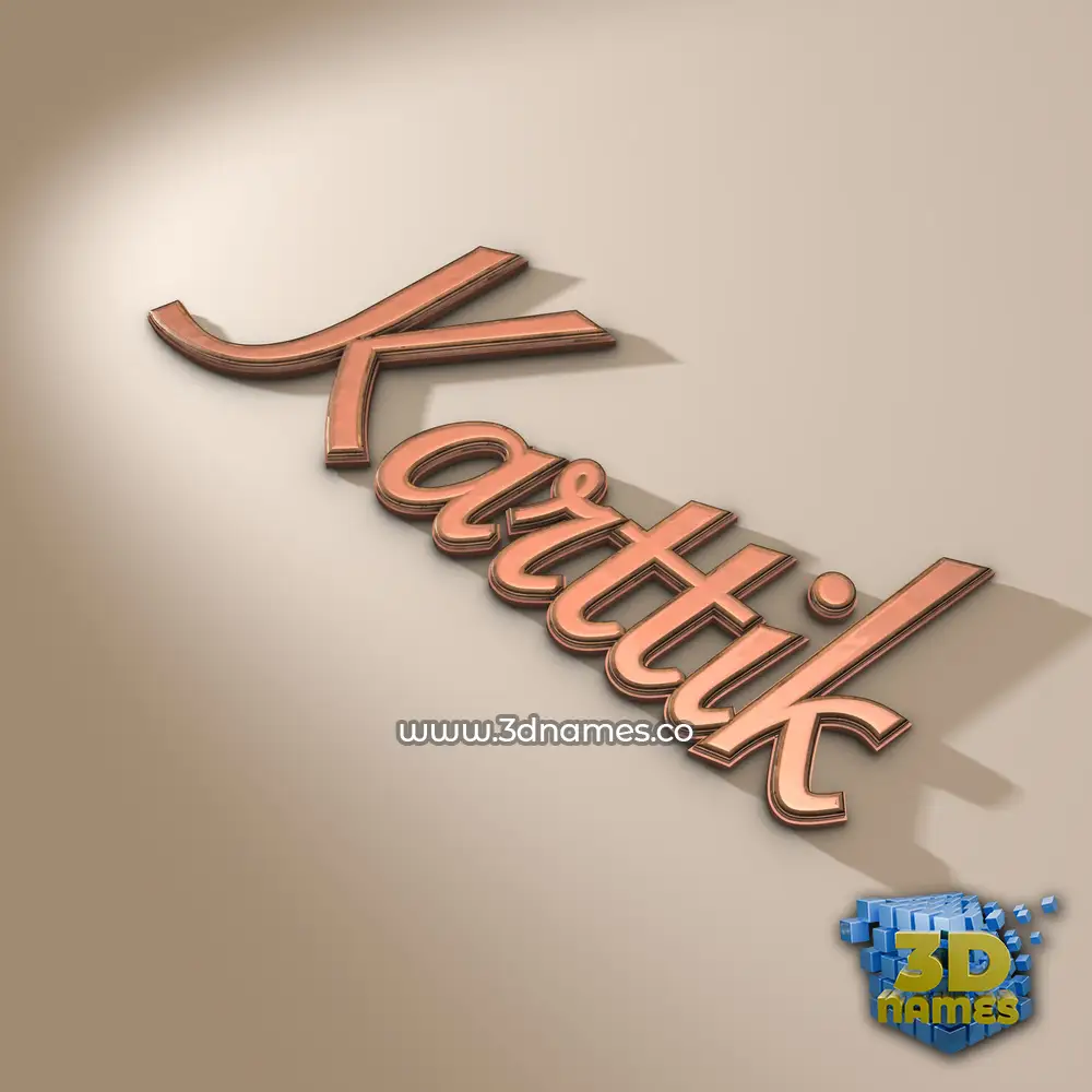karttik in Rose Gold style - 3D name wallpaper