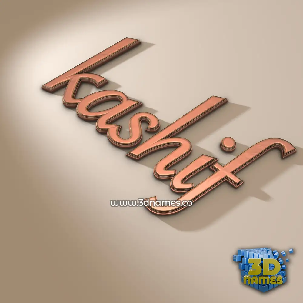 kashif in Rose Gold style - 3D name wallpaper