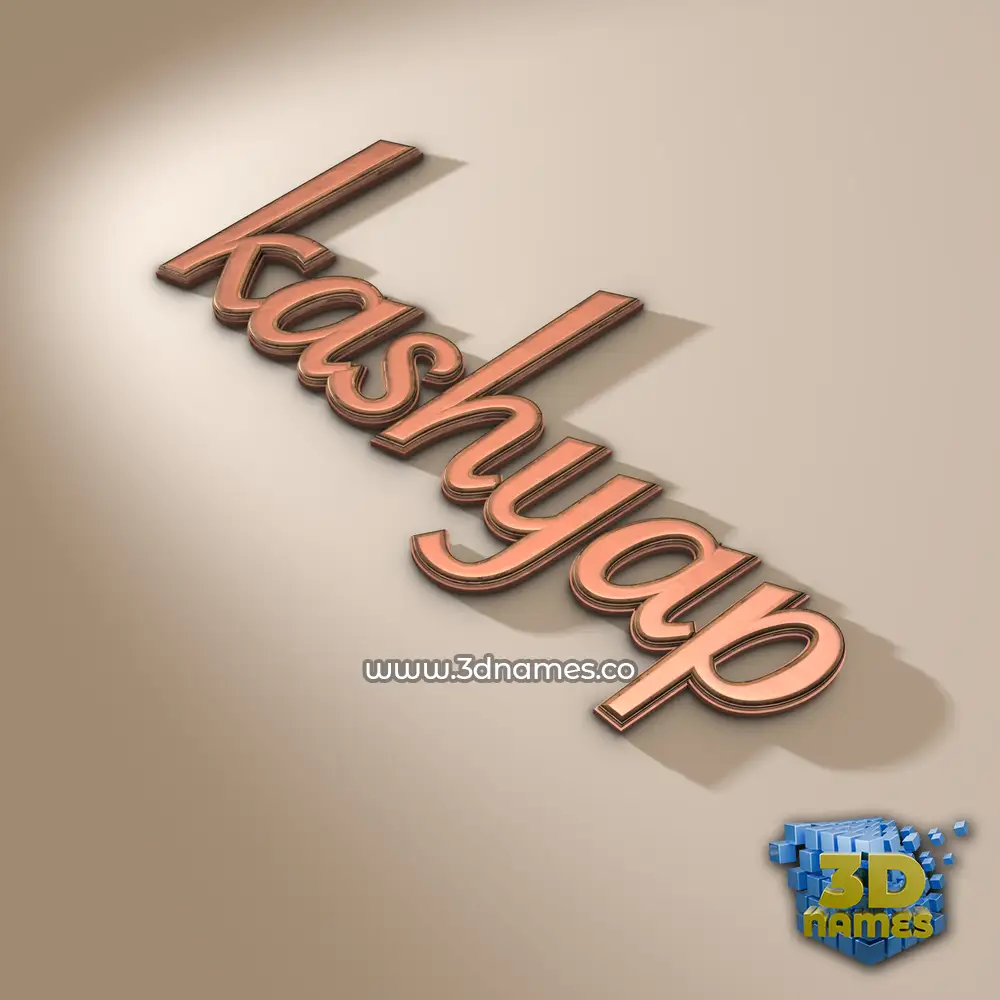 kashyap in Rose Gold style - 3D name wallpaper