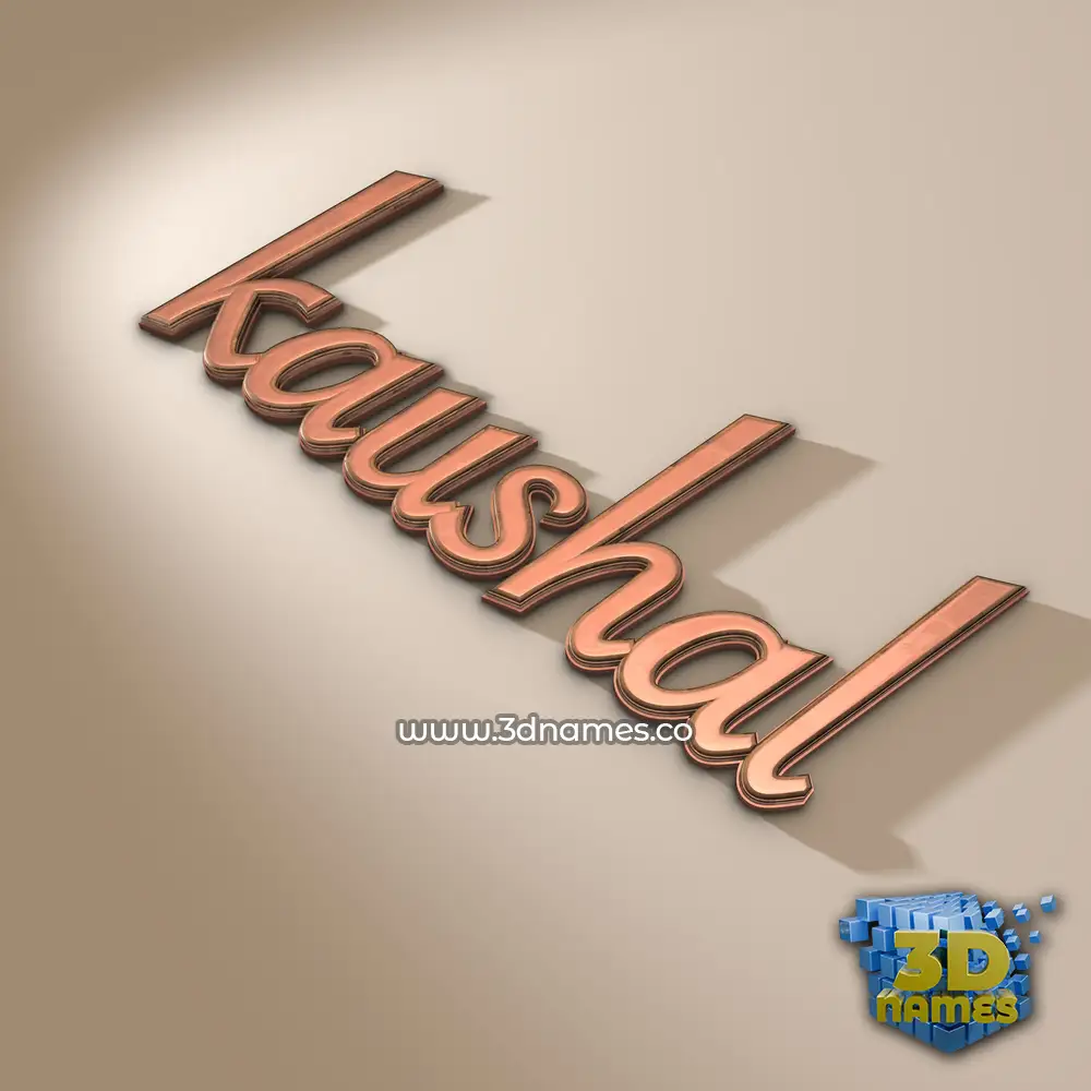 kaushal in Rose Gold style - 3D name wallpaper