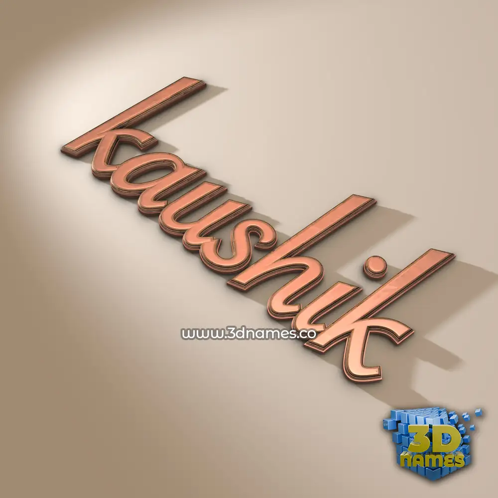 kaushik in Rose Gold style - 3D name wallpaper
