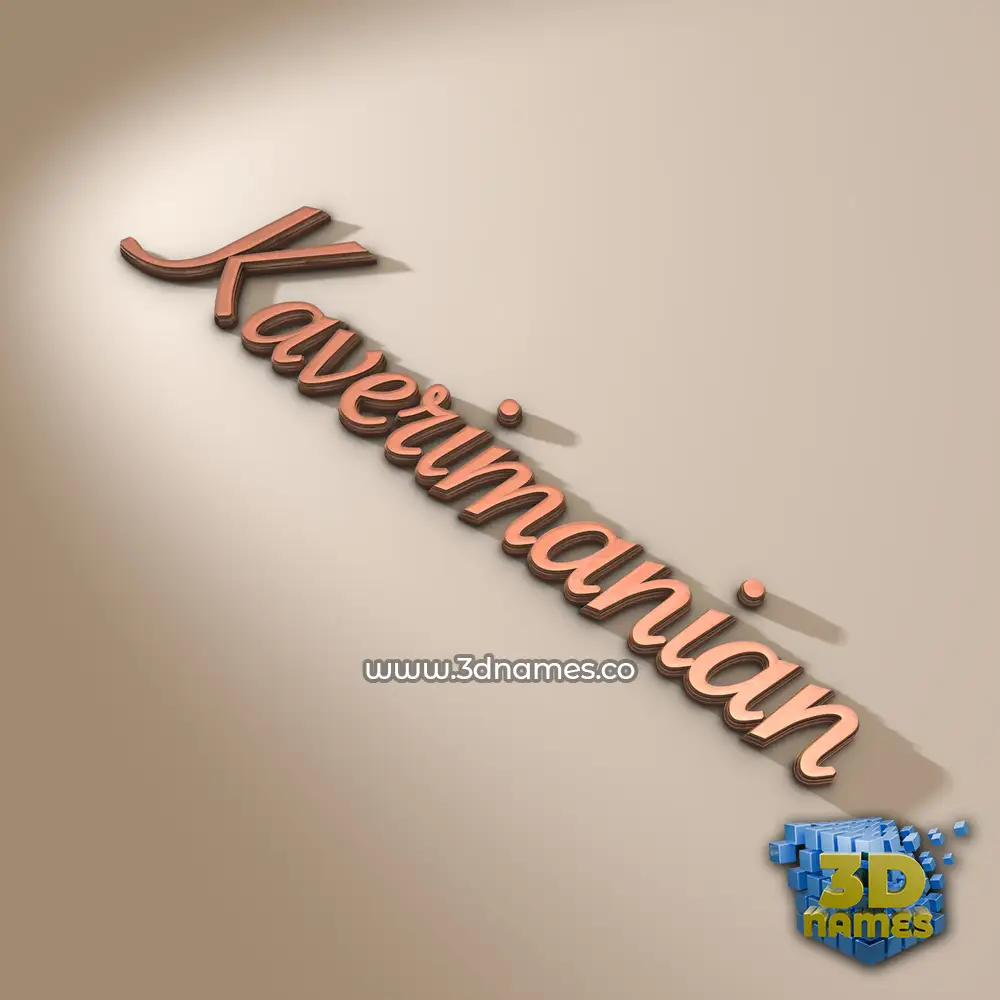 kaverimanian in Rose Gold style - 3D name wallpaper