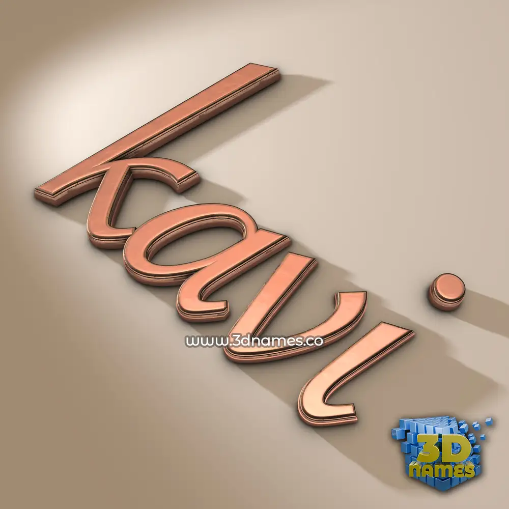 kavi in Rose Gold style - 3D name wallpaper