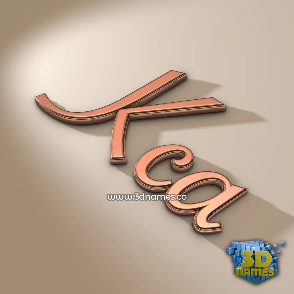 kca in Rose Gold style - 3D name wallpaper