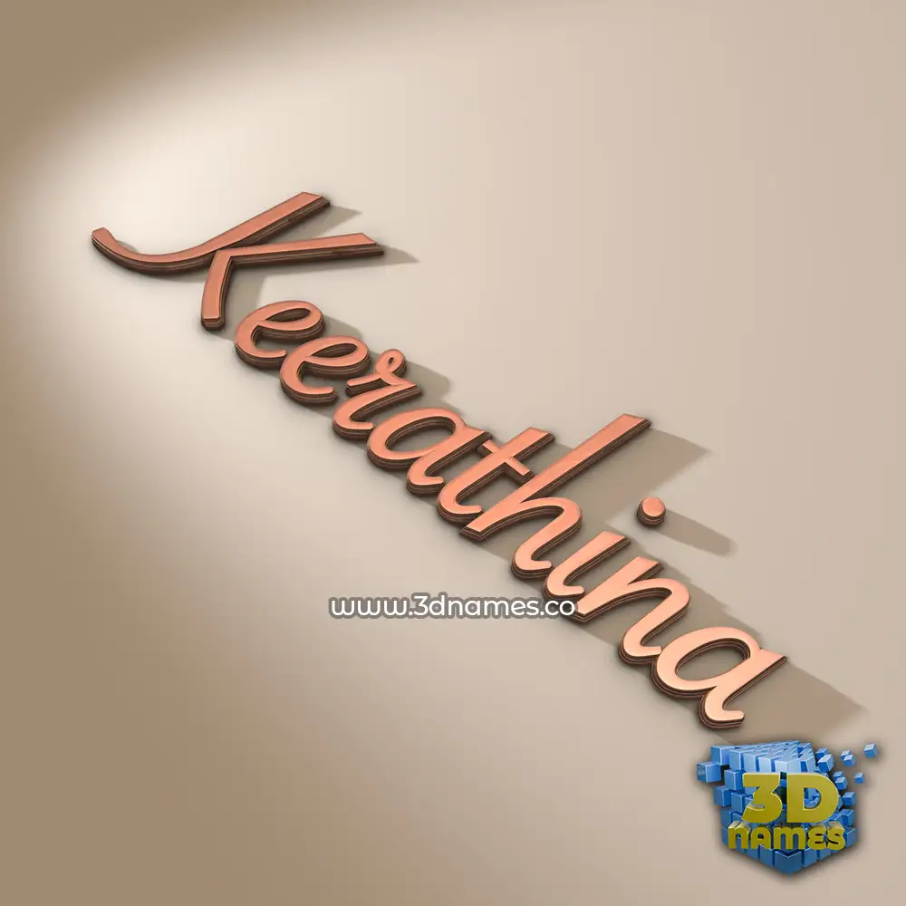 keerathina in Rose Gold style - 3D name wallpaper