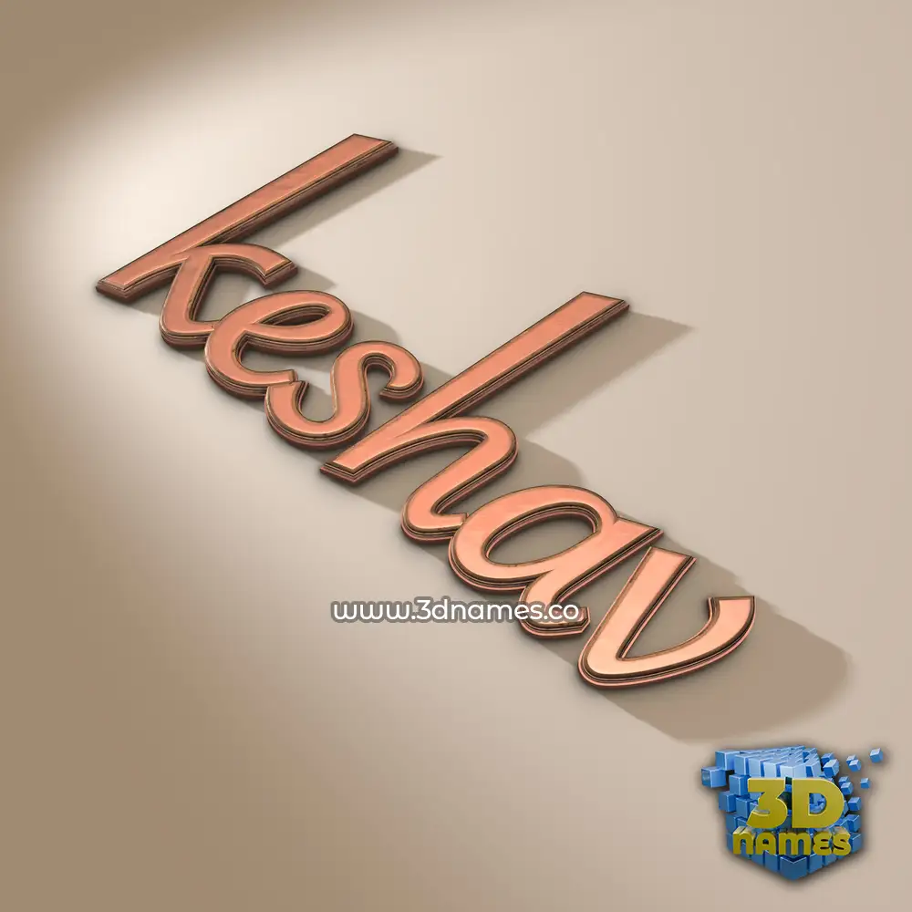 keshav in Rose Gold style - 3D name wallpaper