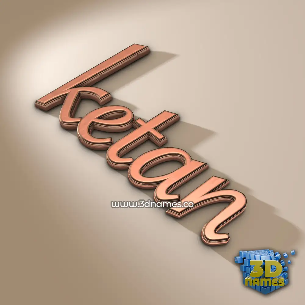 ketan in Rose Gold style - 3D name wallpaper