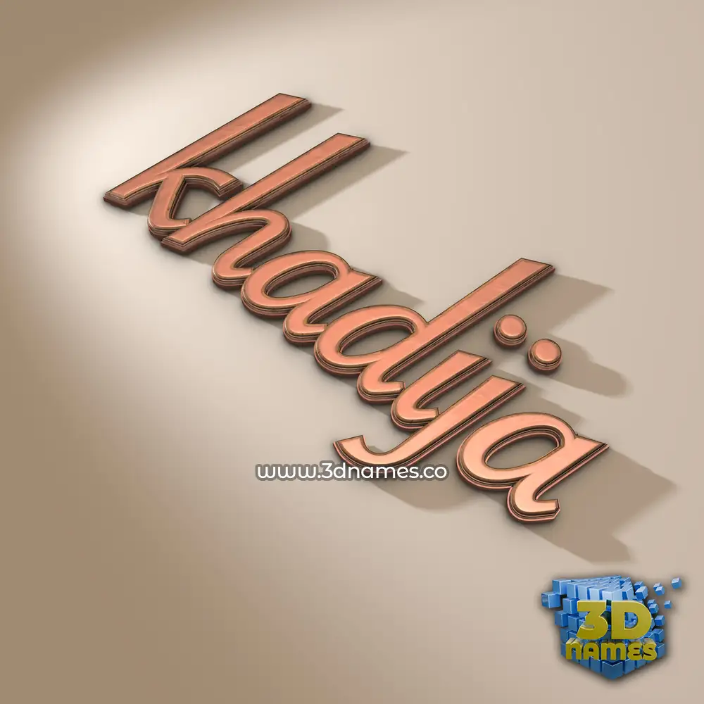 khadija in Rose Gold style - 3D name wallpaper