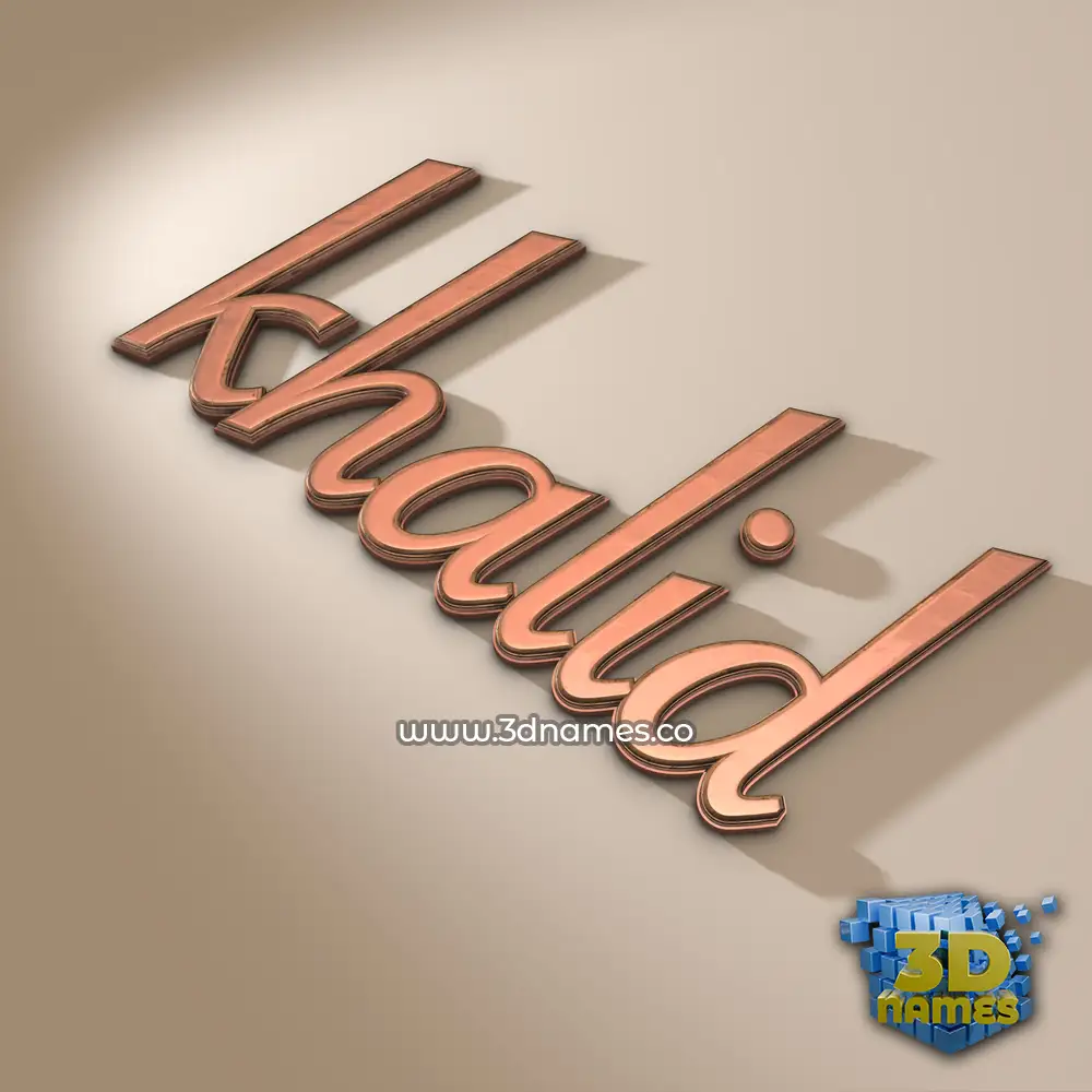 khalid in Rose Gold style - 3D name wallpaper