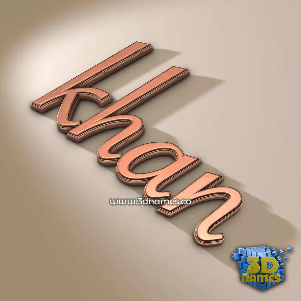 khan in Rose Gold style - 3D name wallpaper