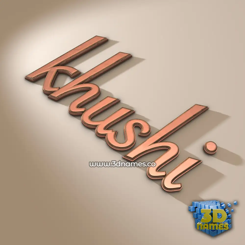 khushi in Rose Gold style - 3D name wallpaper