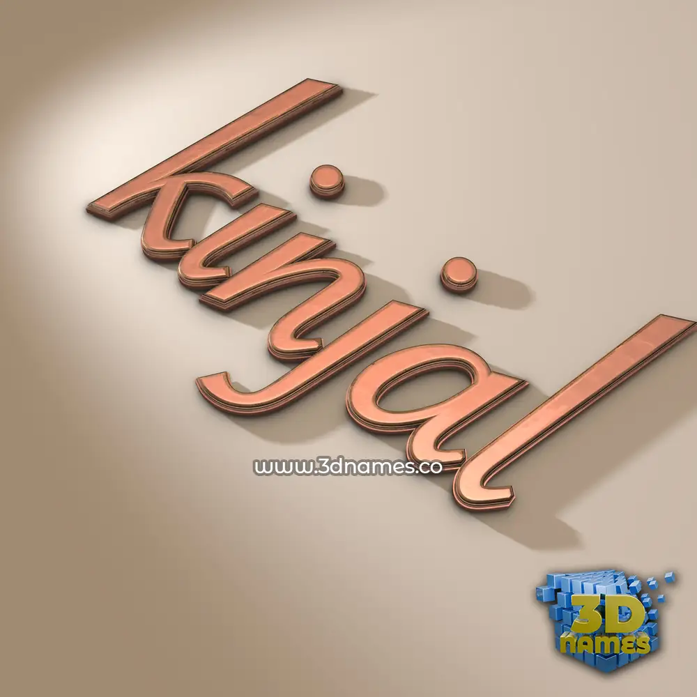 kinjal in Rose Gold style - 3D name wallpaper