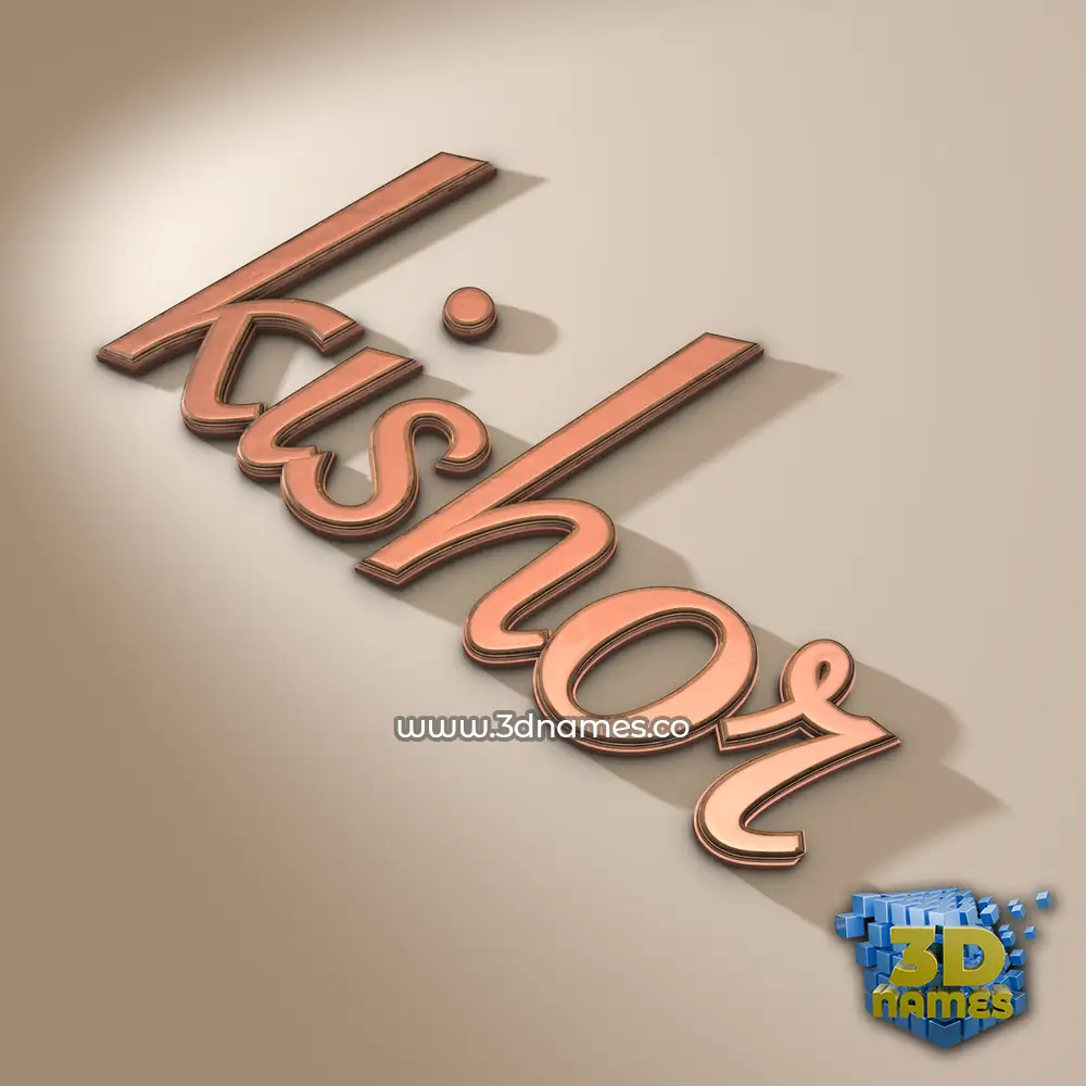 kishor in Rose Gold style - 3D name wallpaper