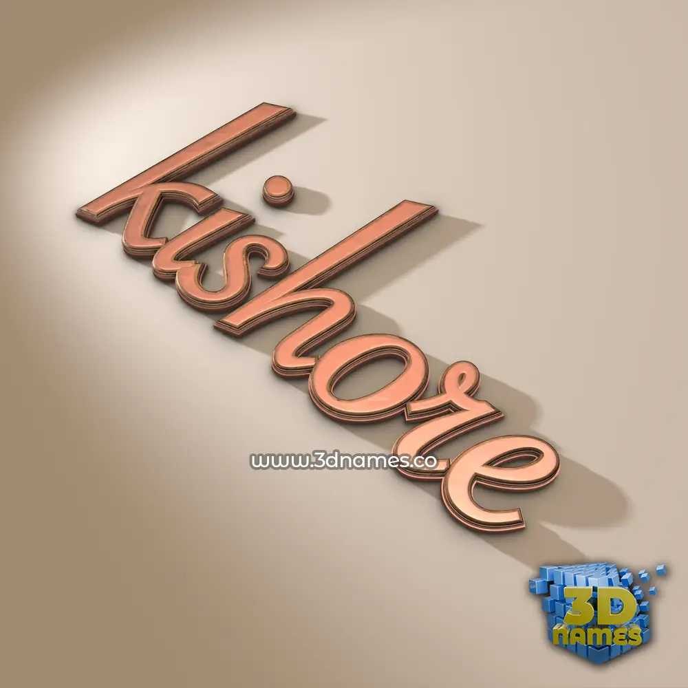 kishore in Rose Gold style - 3D name wallpaper