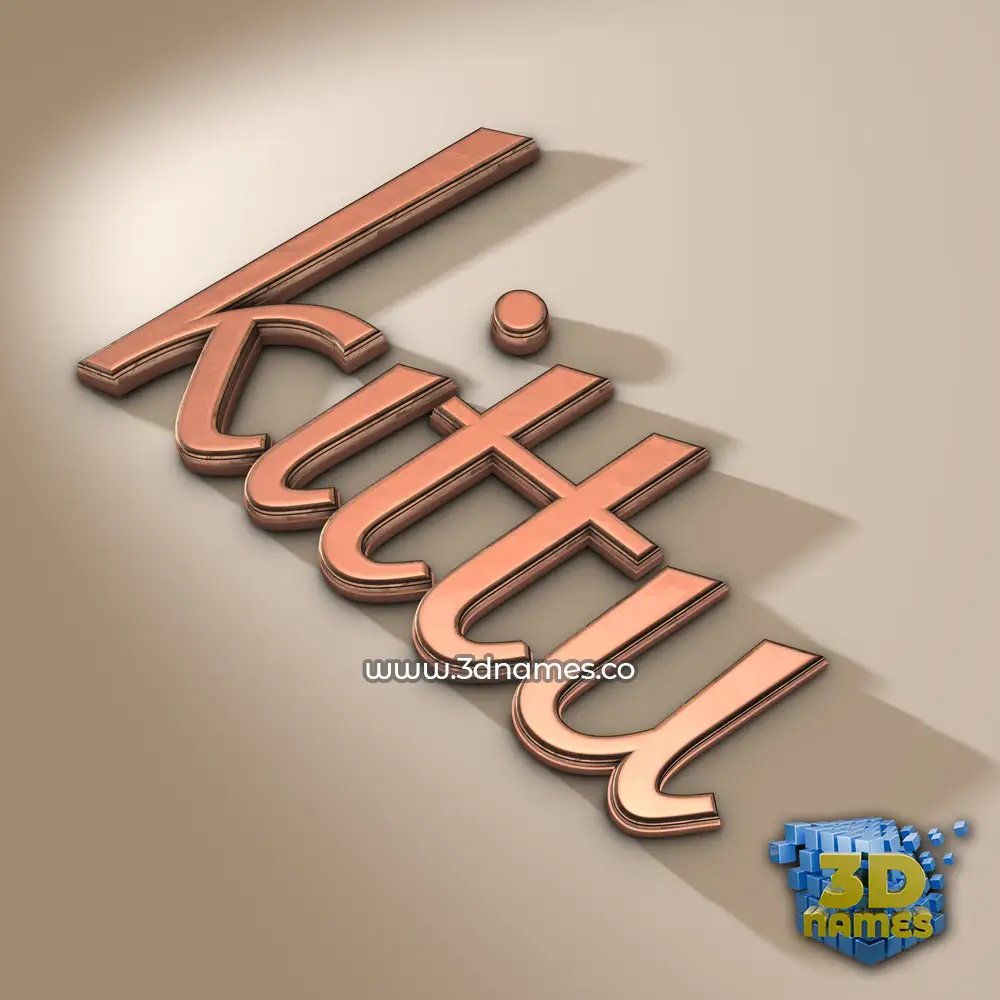 kittu in Rose Gold style - 3D name wallpaper
