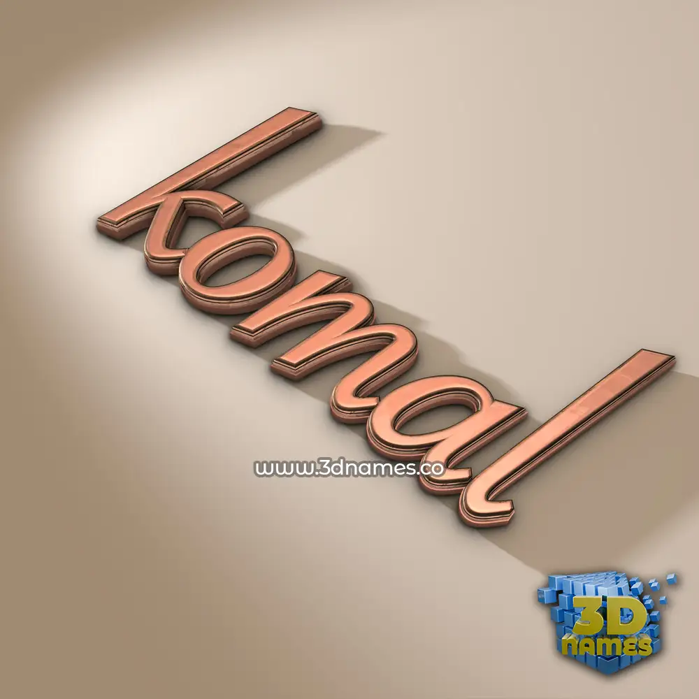 komal in Rose Gold style - 3D name wallpaper