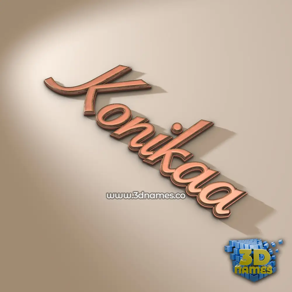 konikaa in Rose Gold style - 3D name wallpaper