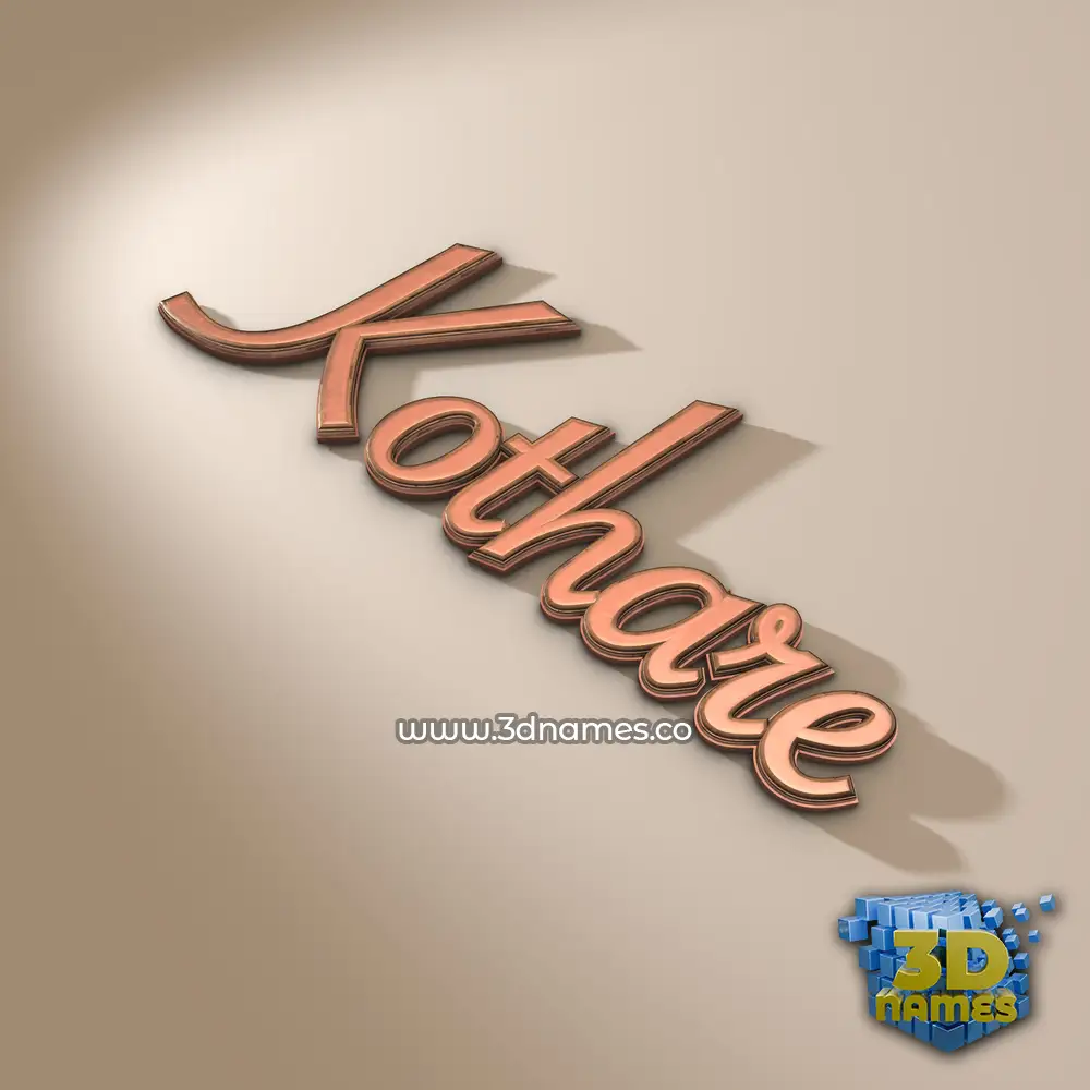kothare in Rose Gold style - 3D name wallpaper