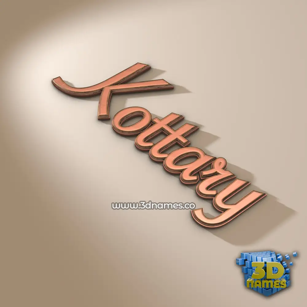 kottary in Rose Gold style - 3D name wallpaper