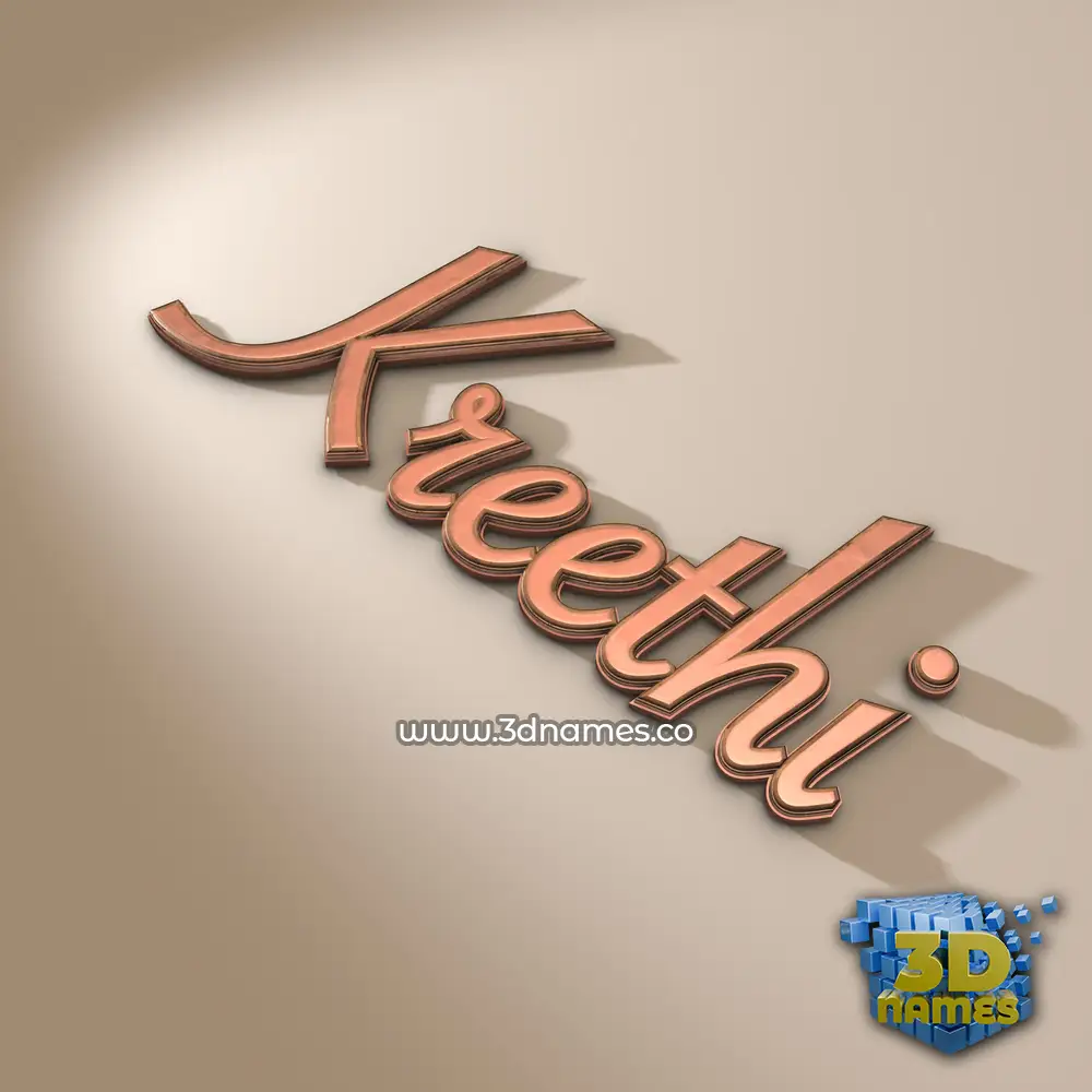 kreethi in Rose Gold style - 3D name wallpaper