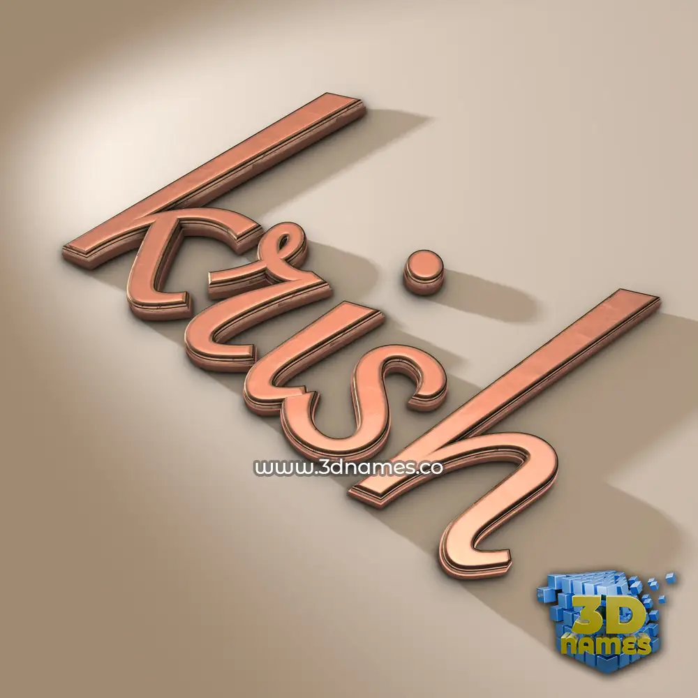 krish in Rose Gold style - 3D name wallpaper