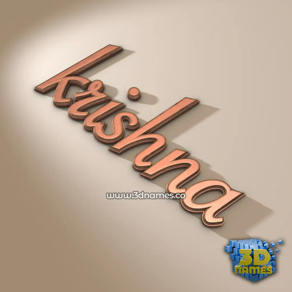krishna in Rose Gold style - 3D name wallpaper
