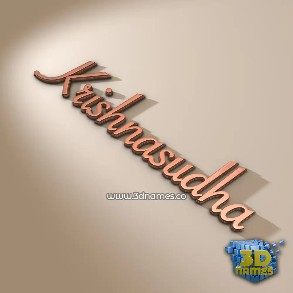 krishnasudha in Rose Gold style - 3D name wallpaper